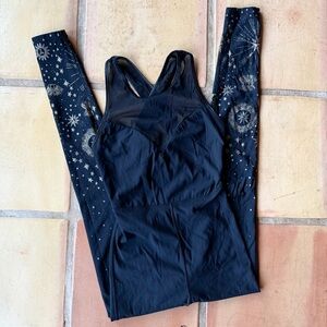 Carbon38 Size XS Cosmic Cross Back Bodysuit Jumpsuit Workout One Piece Celestial